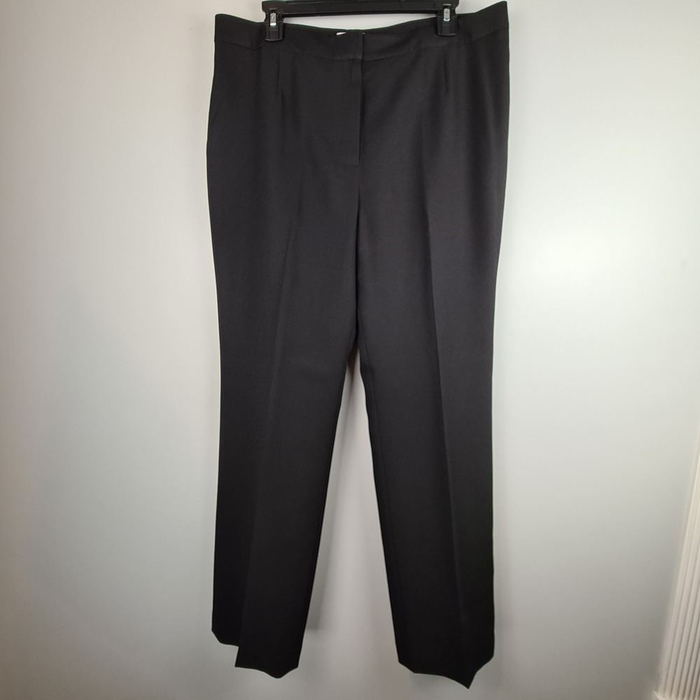 Le Suit Women's Black Lined Dress Pants Size 14 Workwear Cocktail Party Button